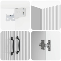Produktbild för Skåpset 2 pcs Vit högglans 66 x 34,5 x 87 cm Konstruerat trä