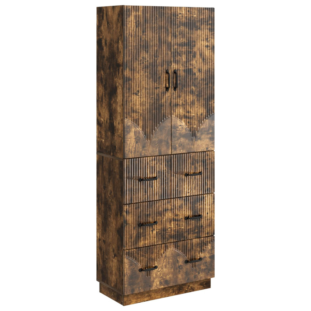 Produktbild för Skåpset 2 pcs Rökt ek 66 x 34,5 x 87 cm Konstruerat trä