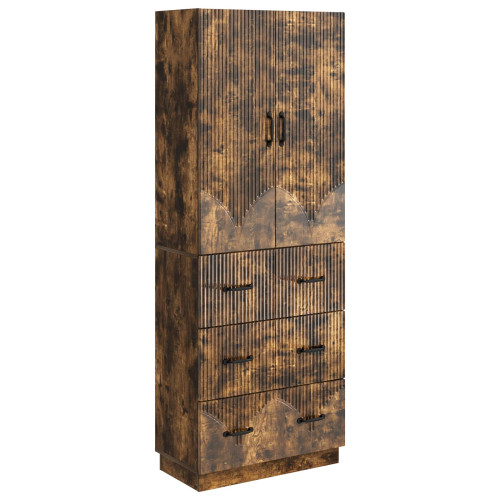 vidaXL Skåpset 2 pcs Rökt ek 66 x 34,5 x 87 cm Konstruerat trä