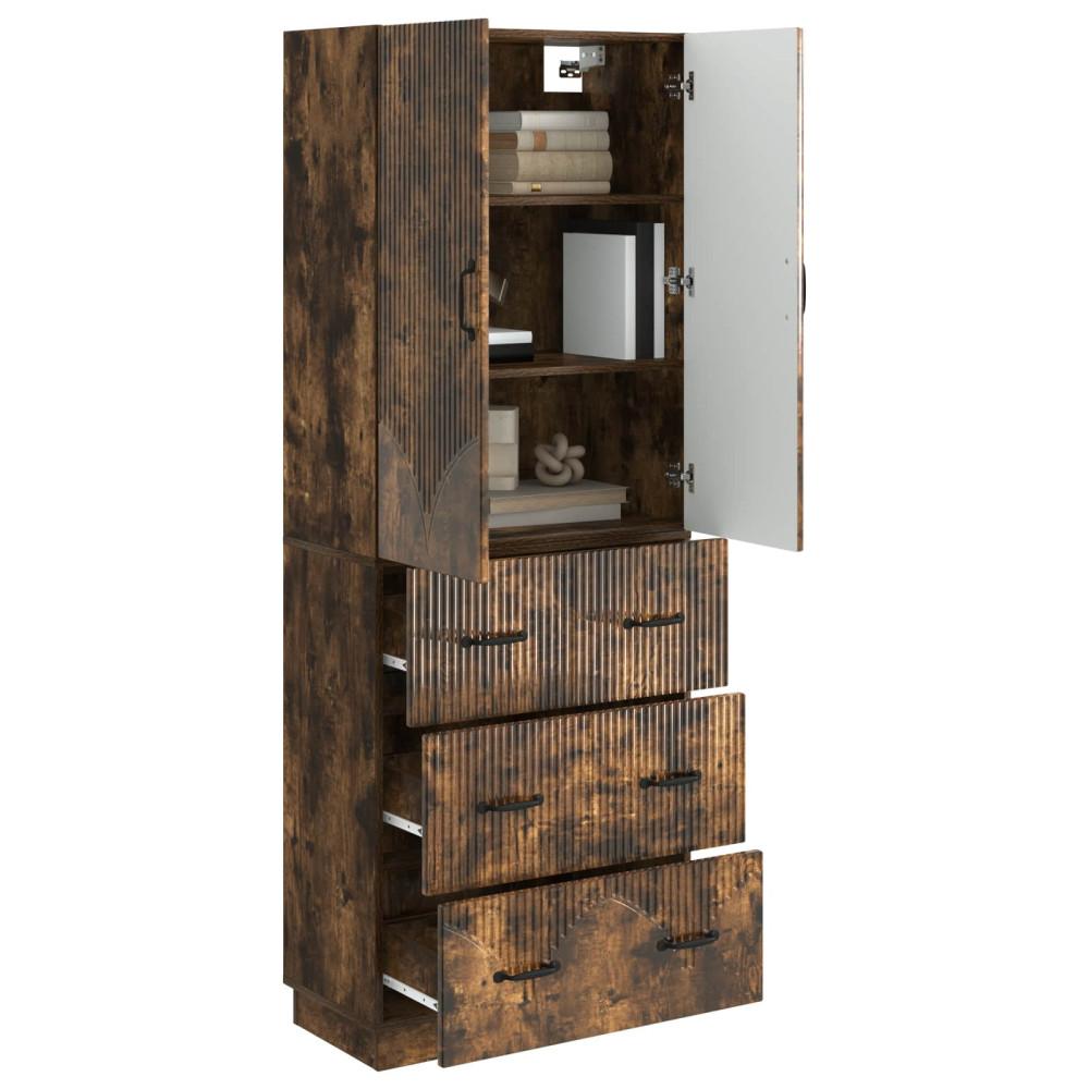 Produktbild för Skåpset 2 pcs Rökt ek 66 x 34,5 x 87 cm Konstruerat trä