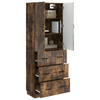Produktbild för Skåpset 2 pcs Rökt ek 66 x 34,5 x 87 cm Konstruerat trä