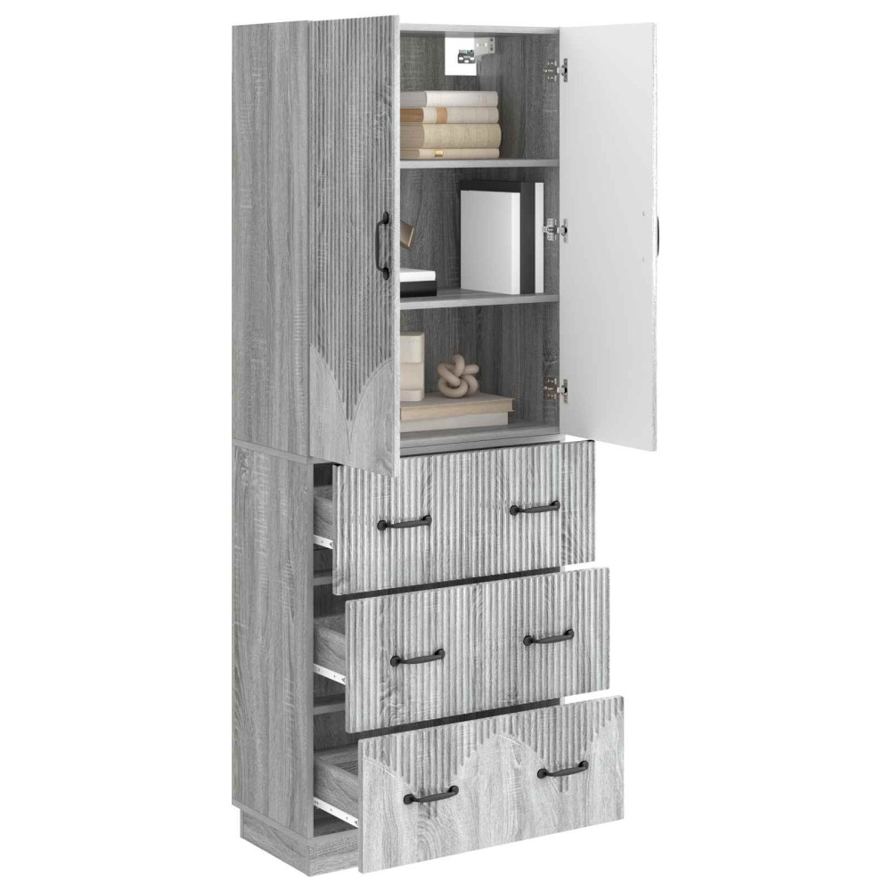 Produktbild för Skåpset 2 pcs Grå Sonoma 66 x 34,5 x 87 cm Konstruerat trä