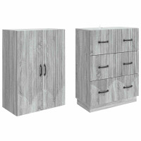 Produktbild för Skåpset 2 pcs Grå Sonoma 66 x 34,5 x 87 cm Konstruerat trä