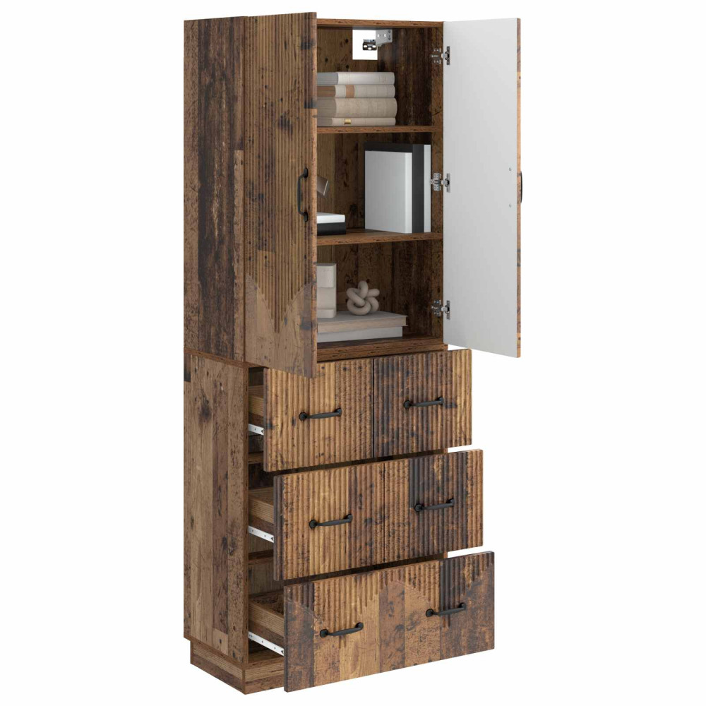 Produktbild för Skåpset 2 pcs Gammalt trä 66 x 34,5 x 87 cm Konstruerat trä