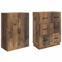 Produktbild för Skåpset 2 pcs Gammalt trä 66 x 34,5 x 87 cm Konstruerat trä