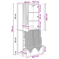 Produktbild för Skåpset 2 pcs Artisan-ek 66 x 34,5 x 87 cm Konstruerat trä