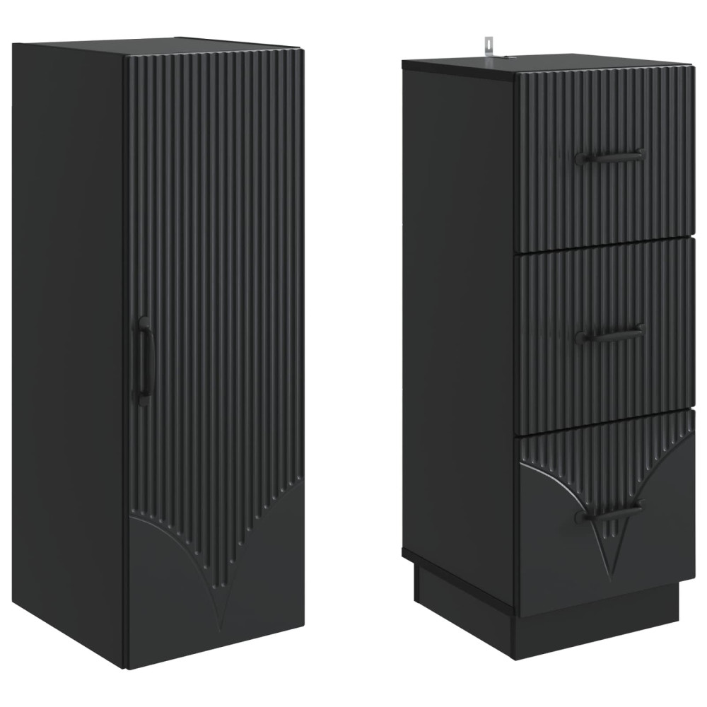 Produktbild för Skåpset 2 pcs Svart 33 x 34,5 x 87 cm Konstruerat trä