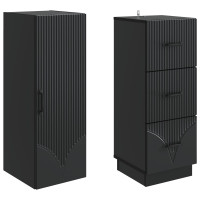 Produktbild för Skåpset 2 pcs Svart 33 x 34,5 x 87 cm Konstruerat trä