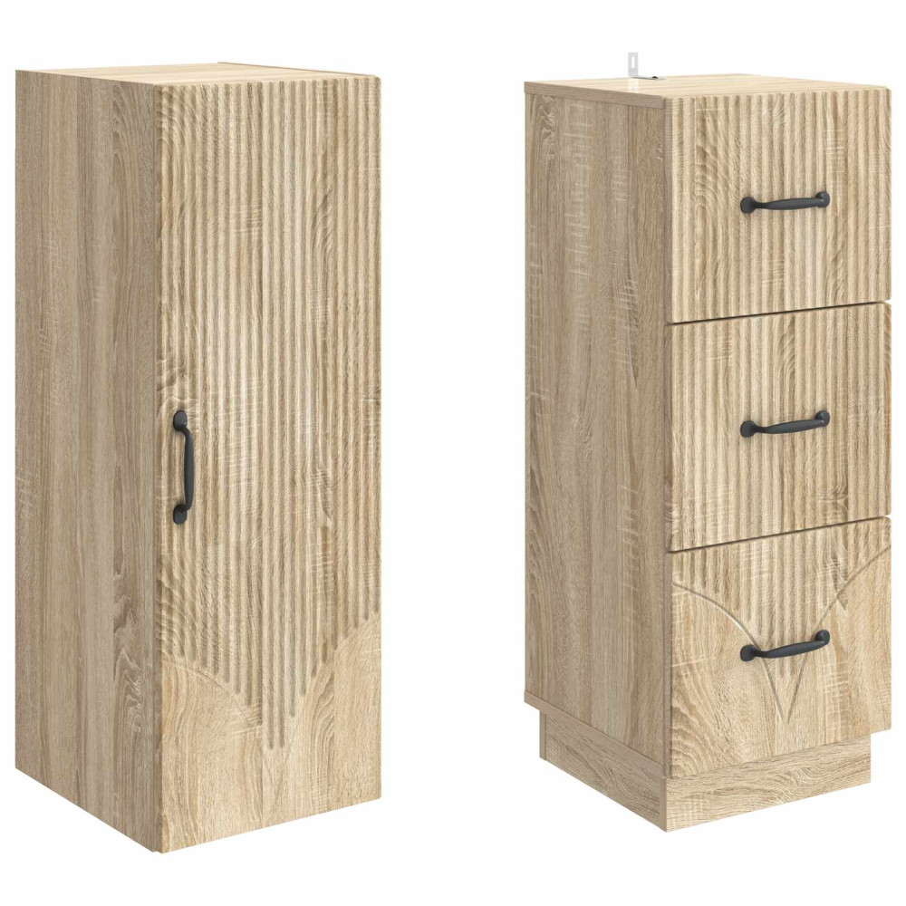 Produktbild för Skåpset 2 pcs Sonoma-ek 33 x 34,5 x 87 cm Konstruerat trä