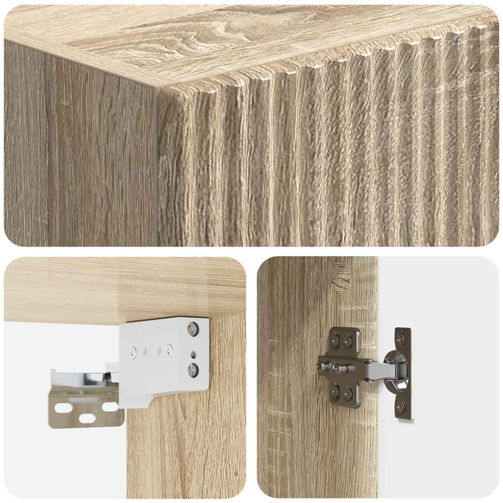 Produktbild för Skåpset 2 pcs Sonoma-ek 33 x 34,5 x 87 cm Konstruerat trä