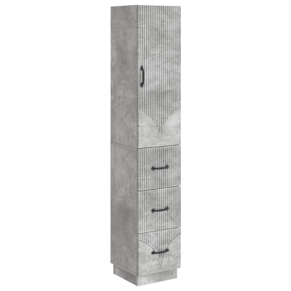Produktbild för Skåpset 2 pcs Betonggrå 33 x 34,5 x 87 cm Konstruerat trä
