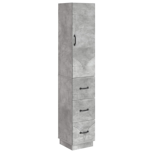 vidaXL Skåpset 2 pcs Betonggrå 33 x 34,5 x 87 cm Konstruerat trä