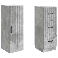 Produktbild för Skåpset 2 pcs Betonggrå 33 x 34,5 x 87 cm Konstruerat trä