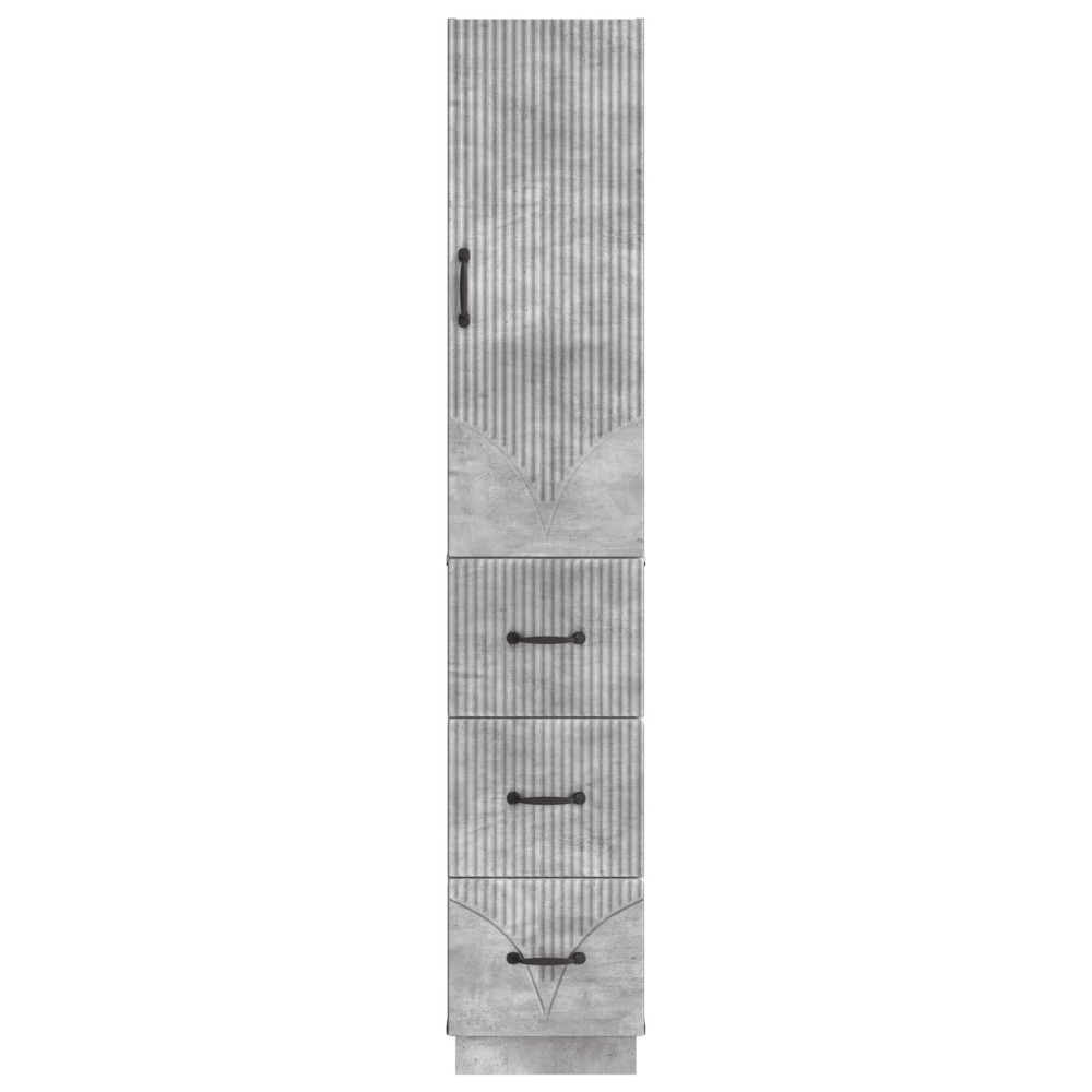 Produktbild för Skåpset 2 pcs Betonggrå 33 x 34,5 x 87 cm Konstruerat trä