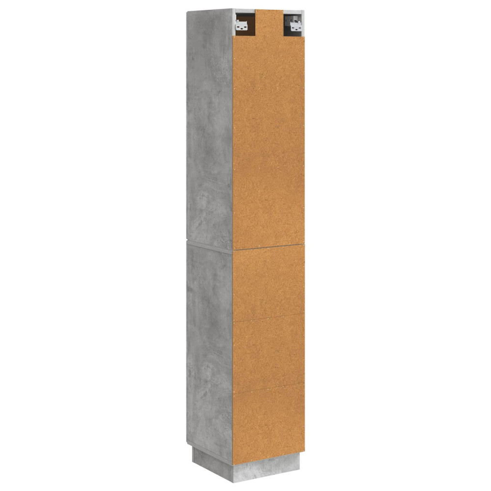 Produktbild för Skåpset 2 pcs Betonggrå 33 x 34,5 x 87 cm Konstruerat trä