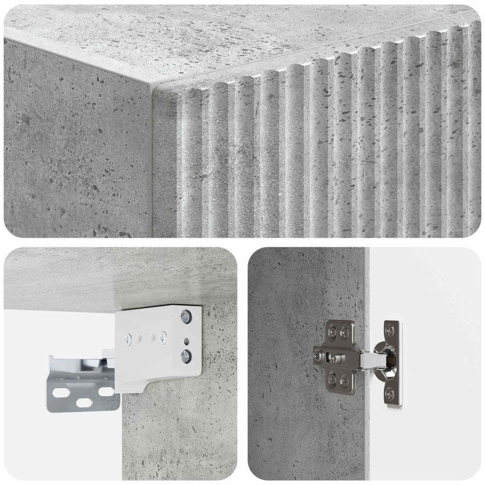 Produktbild för Skåpset 2 pcs Betonggrå 33 x 34,5 x 87 cm Konstruerat trä