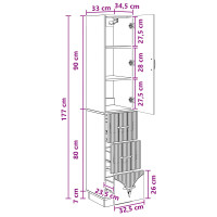 Produktbild för Skåpset 2 pcs Betonggrå 33 x 34,5 x 87 cm Konstruerat trä