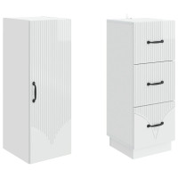 Produktbild för Skåpset 2 pcs Vit högglans 33 x 34,5 x 87 cm Konstruerat trä
