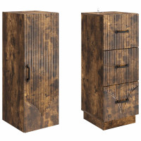 Produktbild för Skåpset 2 pcs Rökt ek 33 x 34,5 x 87 cm Konstruerat trä