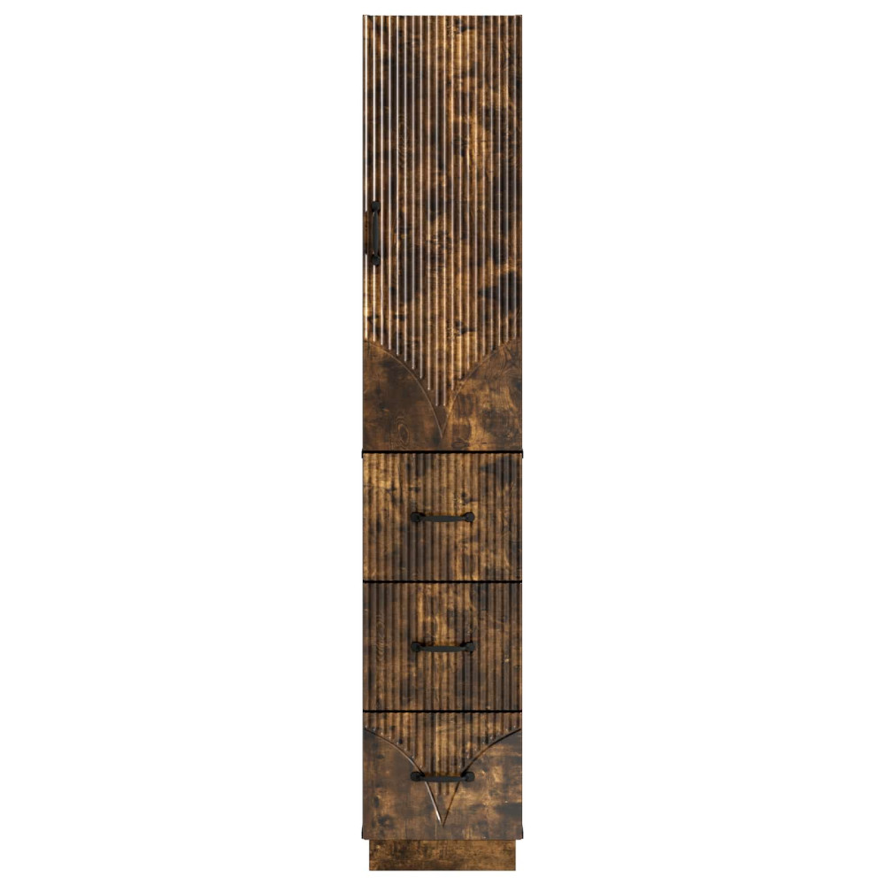 Produktbild för Skåpset 2 pcs Rökt ek 33 x 34,5 x 87 cm Konstruerat trä