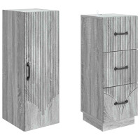 Produktbild för Skåpset 2 pcs Grå Sonoma 33 x 34,5 x 87 cm Konstruerat trä