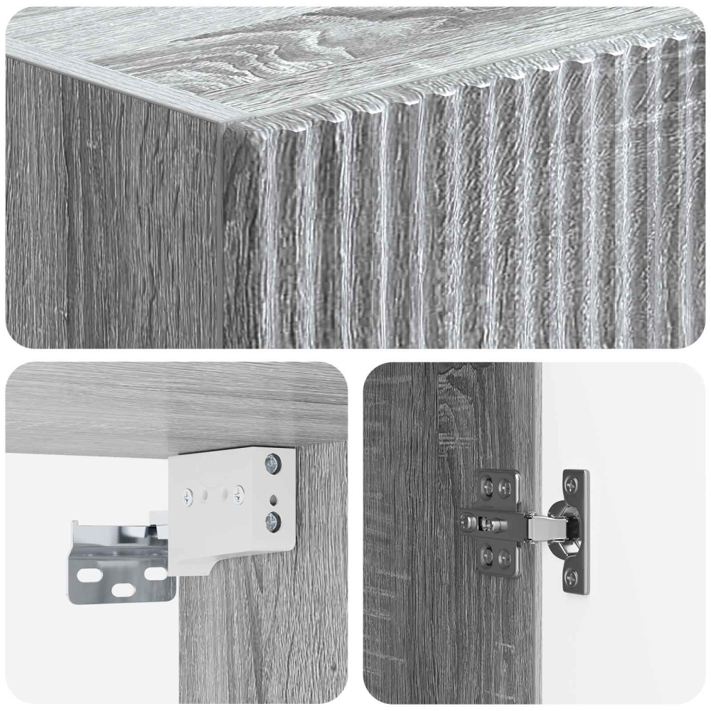 Produktbild för Skåpset 2 pcs Grå Sonoma 33 x 34,5 x 87 cm Konstruerat trä