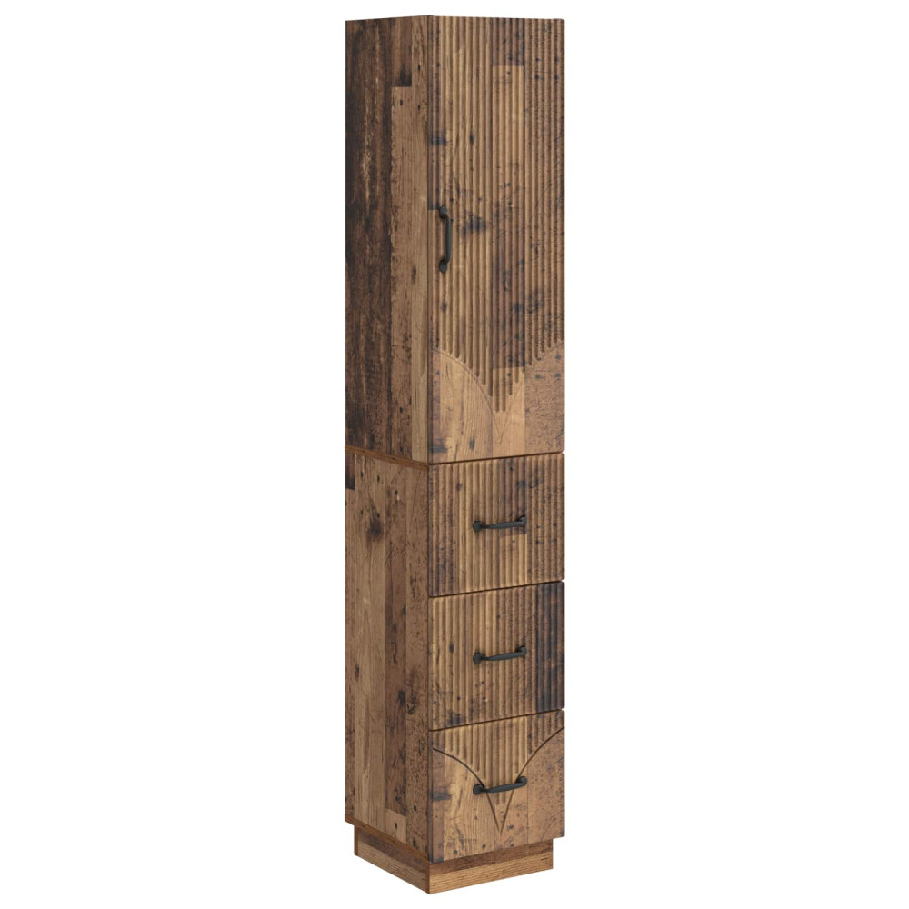 Produktbild för Skåpset 2 pcs Gammalt trä 33 x 34,5 x 87 cm Konstruerat trä
