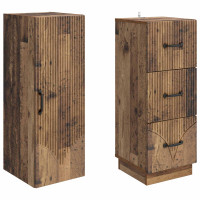 Produktbild för Skåpset 2 pcs Gammalt trä 33 x 34,5 x 87 cm Konstruerat trä