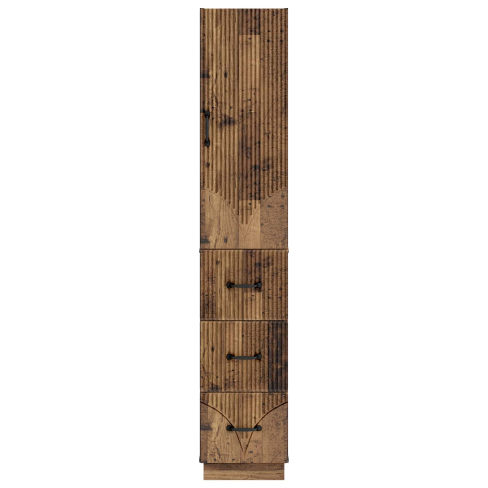 Produktbild för Skåpset 2 pcs Gammalt trä 33 x 34,5 x 87 cm Konstruerat trä