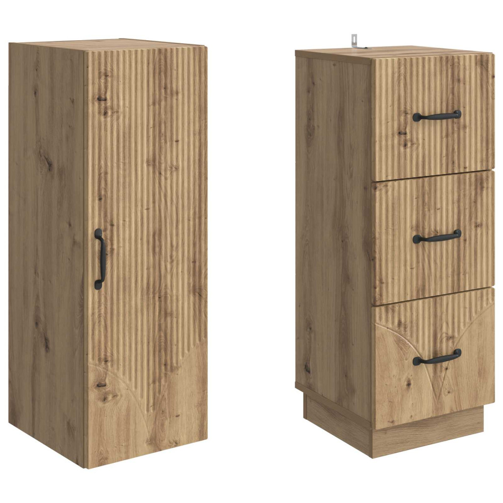 Produktbild för Skåpset 2 pcs Artisan-ek 33 x 34,5 x 87 cm Konstruerat trä