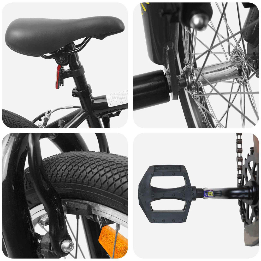 Produktbild för BMX Cykel 20 Tum för över 9 år gamla Svart