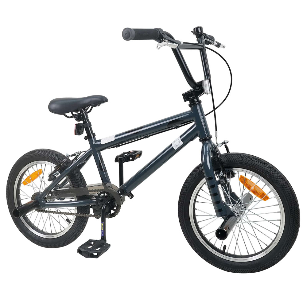 Produktbild för BMX Cykel 16 Tum för 5-8 år gammal Mörkgrå