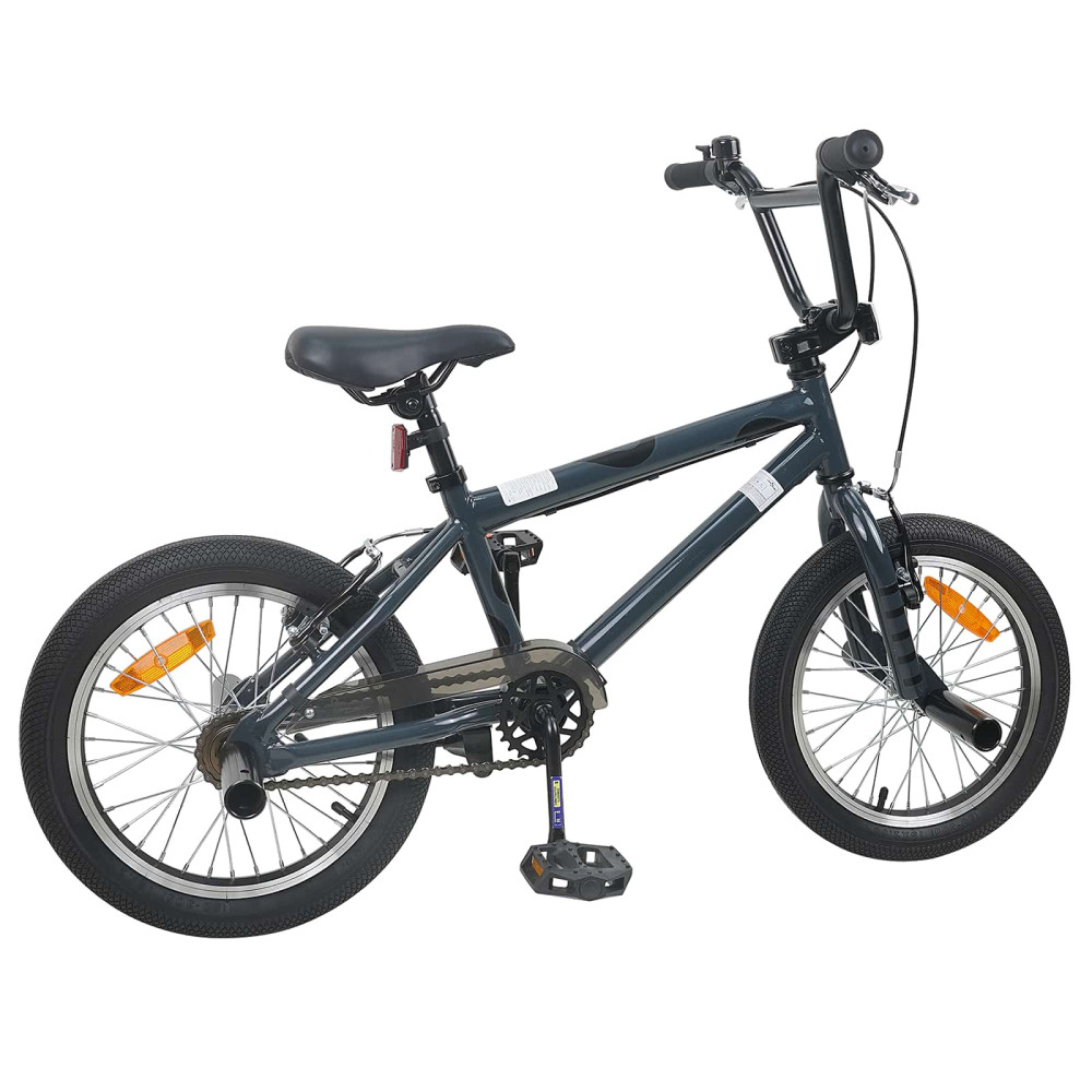 Produktbild för BMX Cykel 16 Tum för 5-8 år gammal Mörkgrå