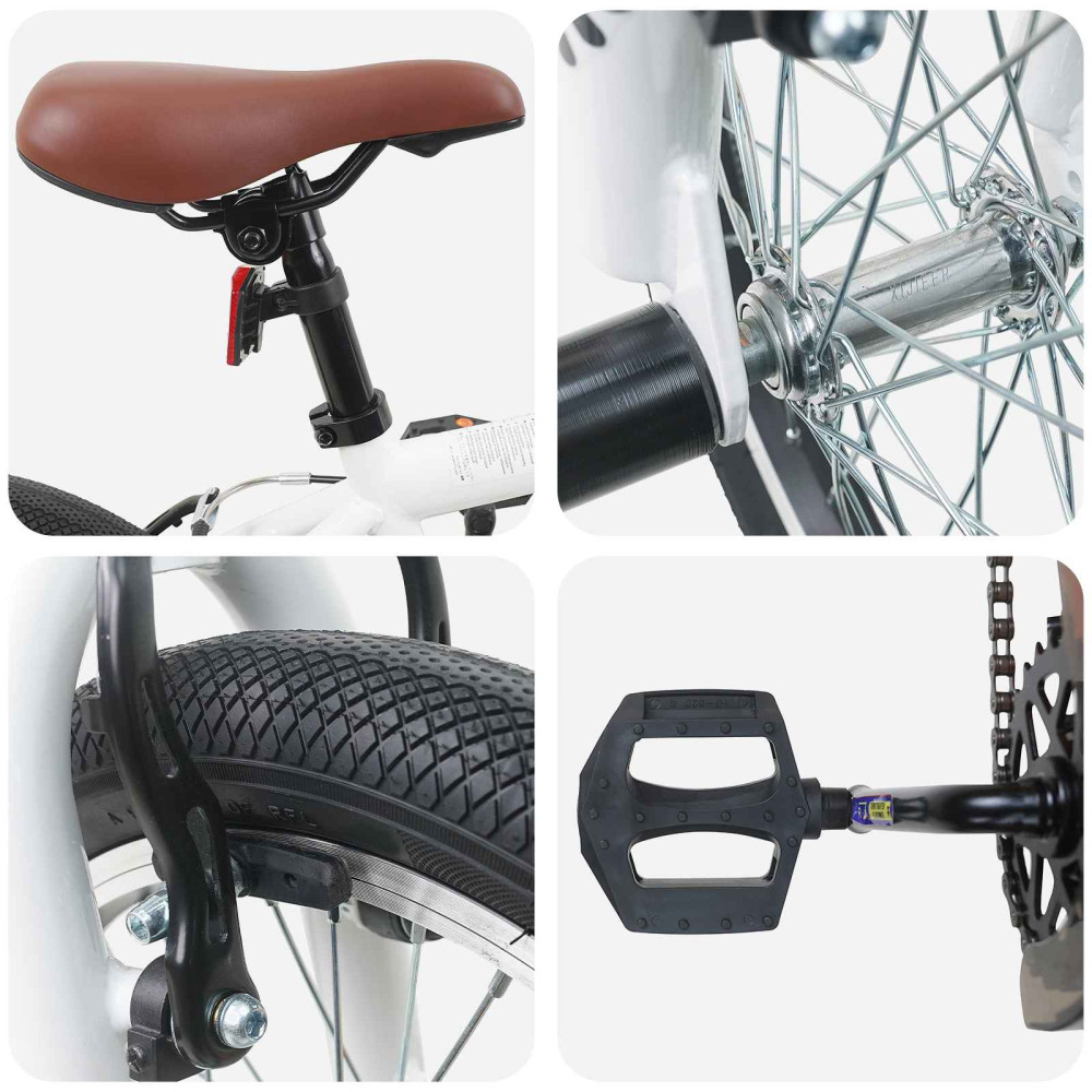 Produktbild för BMX Cykel 18 Tum för 7-10 år gamla Vit