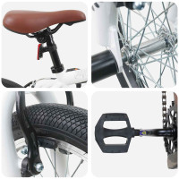 Produktbild för BMX Cykel 18 Tum för 7-10 år gamla Vit