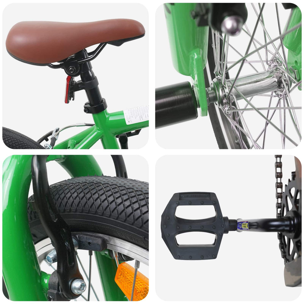 Produktbild för BMX Cykel 18 Tum för 7-10 år gamla Grön