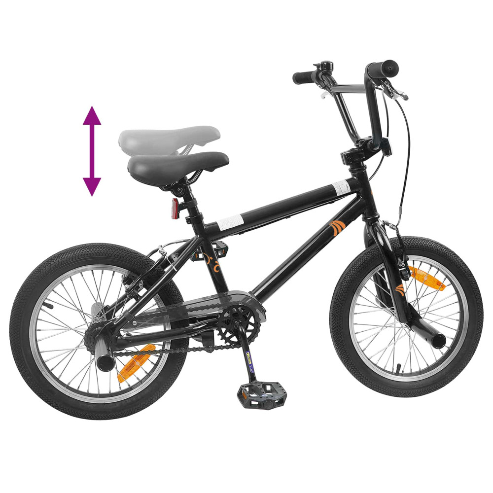 Produktbild för BMX Cykel 18 Tum för 7-10 år gamla Svart