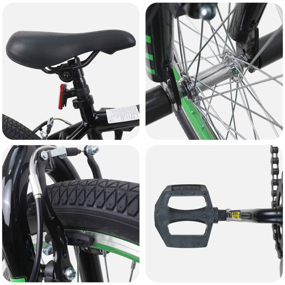 Produktbild för BMX Cykel 20 Tum för över 9 år gamla Svart