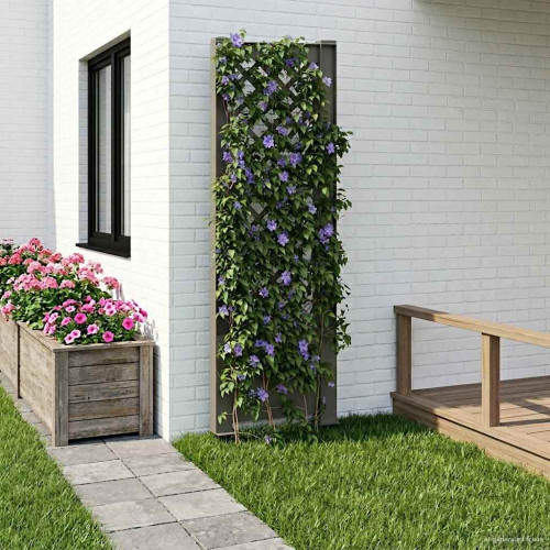 vidaXL Trellis med spik Grå 43 x 6 x 165 cm PP