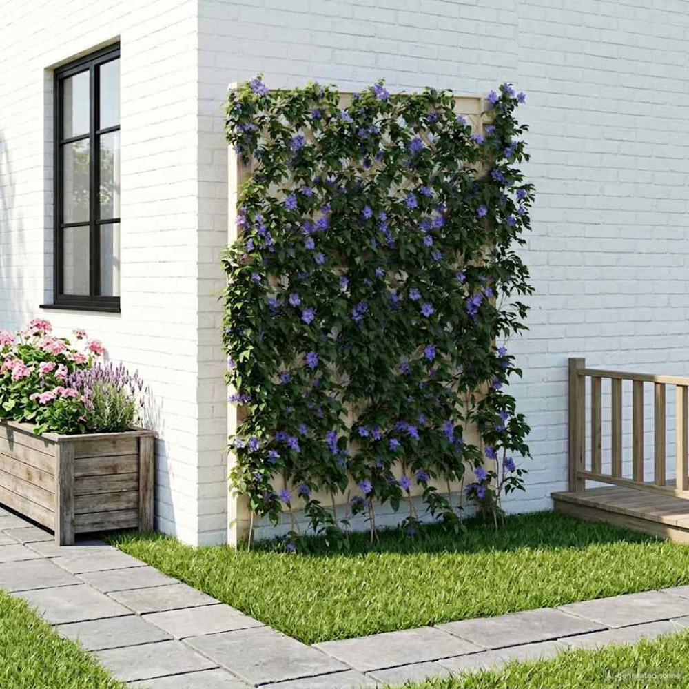 Produktbild för Trellis med spik Vit 99 x 6 x 165 cm PP
