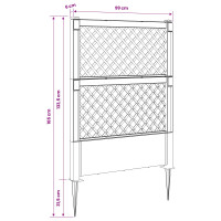 Produktbild för Trellis med spik Vit 99 x 6 x 165 cm PP