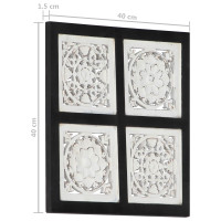 Produktbild för Konst Dekor Svart och Vitt 40 x 40 x 1,5 cm Konstruerat trä