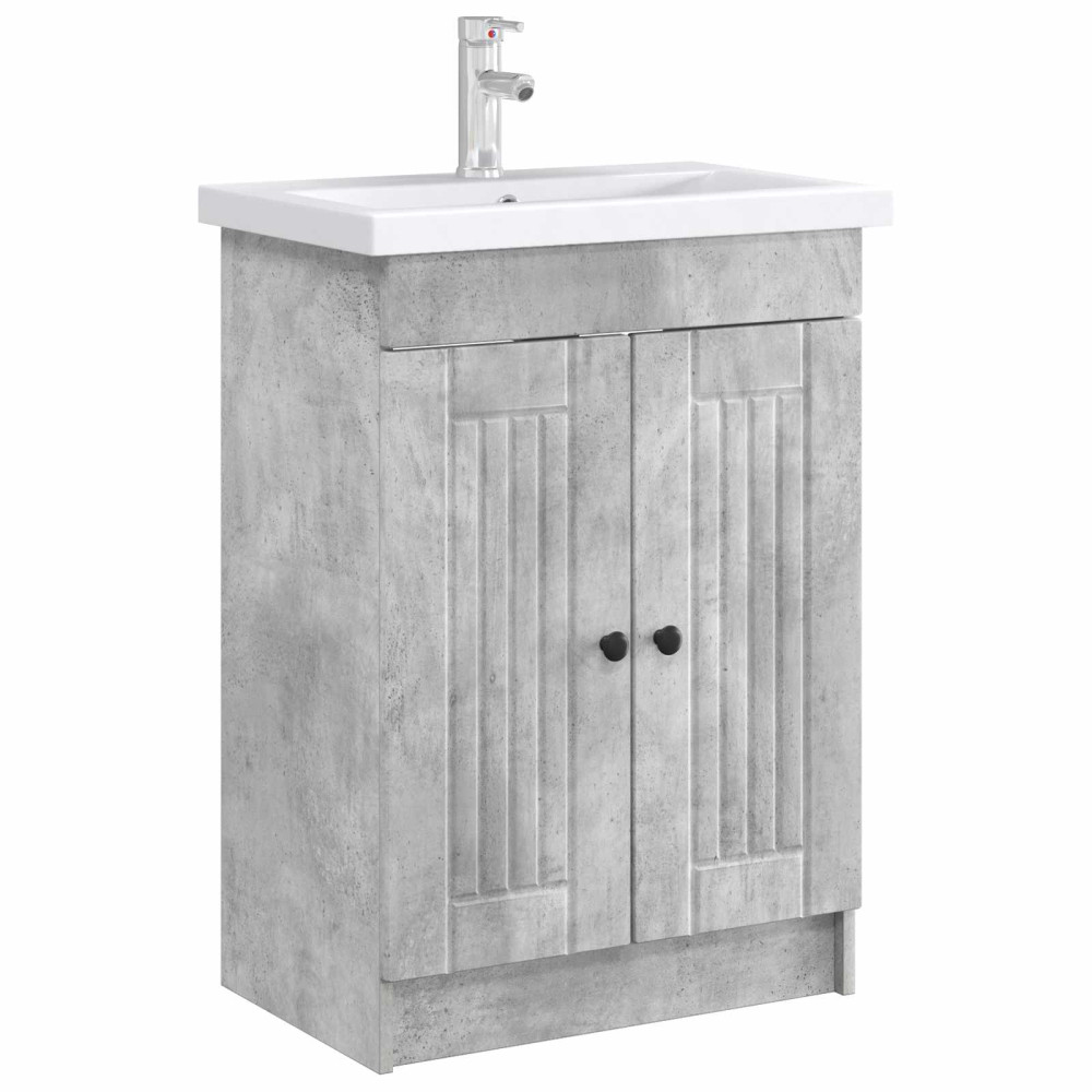 Produktbild för Badrumsskåp under handfat Betonggrå 78,5 x 37,5 x 81 cm
