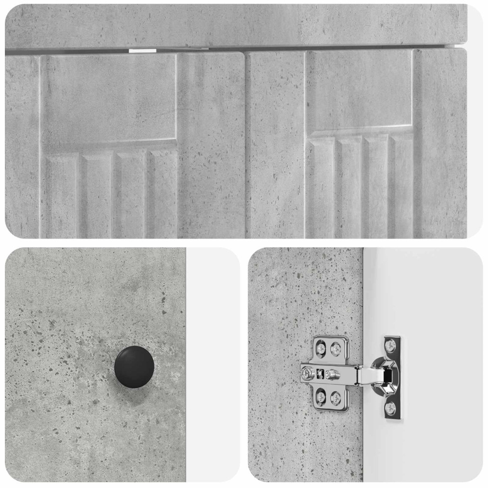 Produktbild för Badrumsskåp under handfat Betonggrå 78,5 x 37,5 x 81 cm