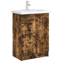 Produktbild för Badrumsskåp under handfat Rökt ek 78,5 x 37,5 x 81 cm