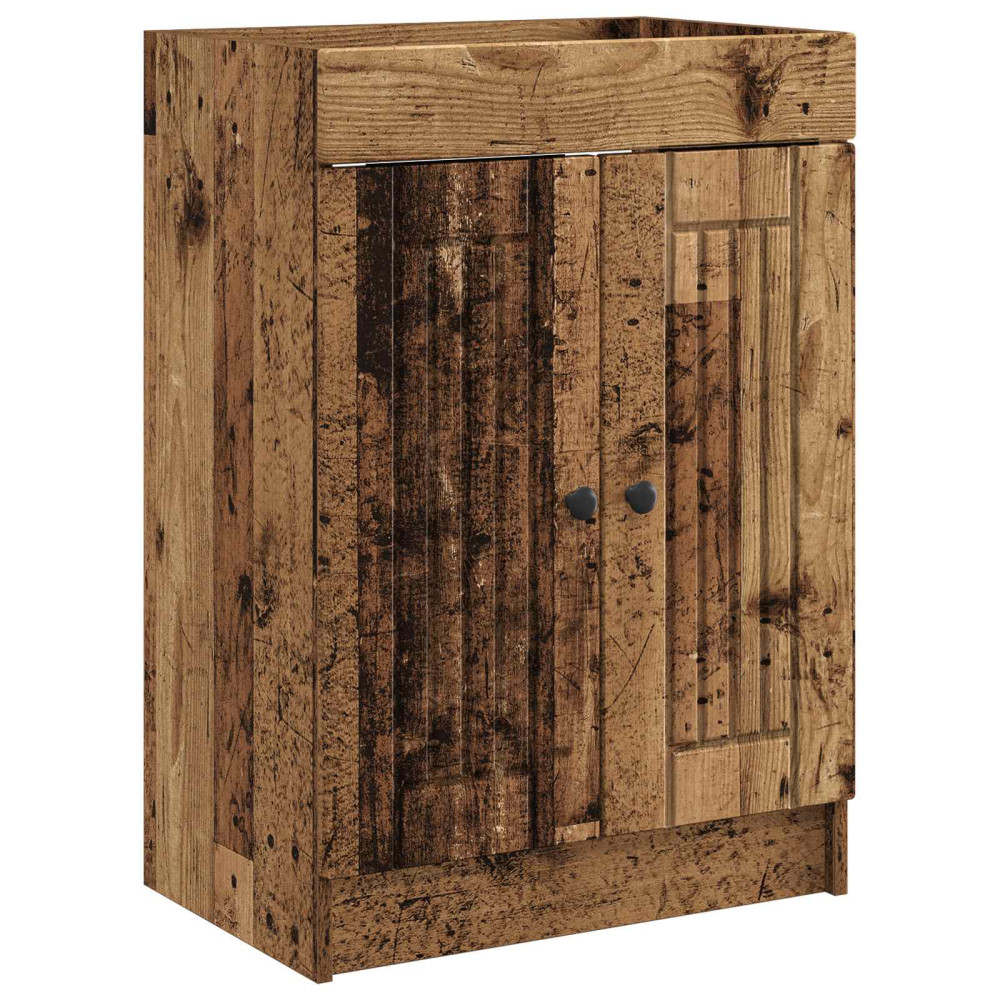 Produktbild för Badrumsskåp under handfat Gammalt trä 78,5 x 37,5 x 81 cm