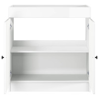 Produktbild för Badrumsskåp under handfat Vit högglans 56 x 37,5 x 81 cm