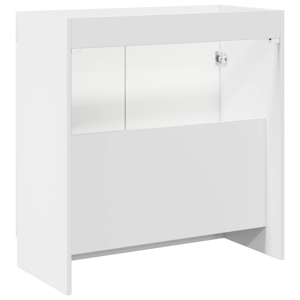 Produktbild för Badrumsskåp under handfat Vit högglans 56 x 37,5 x 81 cm