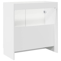 Produktbild för Badrumsskåp under handfat Vit högglans 56 x 37,5 x 81 cm