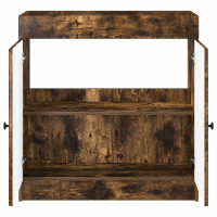 Produktbild för Badrumsskåp under handfat Rökt ek 56 x 37,5 x 81 cm